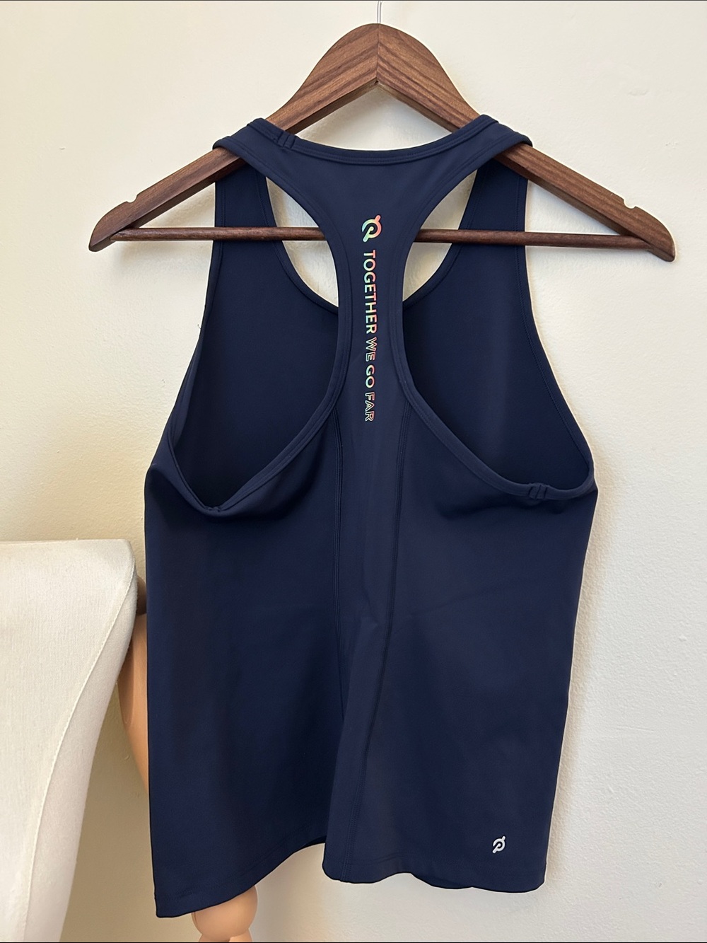 Peloton Navy Racerback Performance Tank with Back Logo